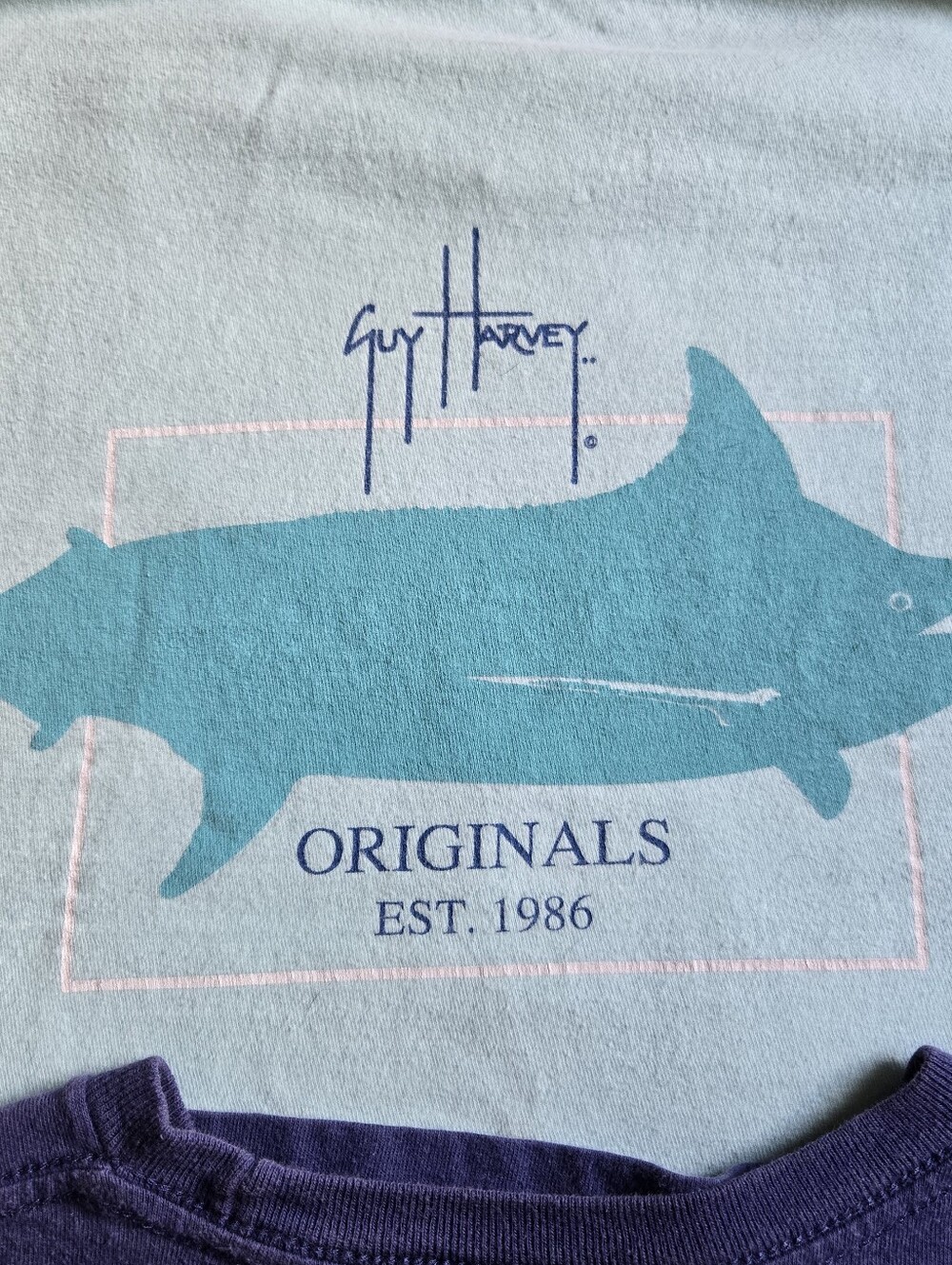 2 GUY HARVEY fishing cotton t-shirts short sleeve front logo back design sz Med - Picture 4 of 6